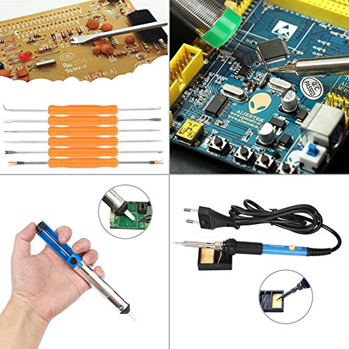 Chosure Lötkolben Set einstellbarer Schweißtemperatur 60W 220V, Lötkolben Kit Soldering Iron Set Gesamt-Set 17 Stck - 6