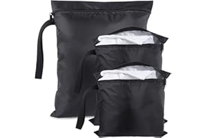 DoocliB 3 Stück Wet Bagl Mit Griffen, Wiederverwendbare Beutel wasserdichte Wet Bag,Für Badeanzüge, Strandtuch, Sportkleidung