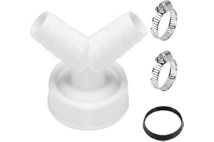 NPLASETA Geschirrspüler waschmaschine abfluss adapter Doppelanschluss Y 1 zoll, Waschmaschinenanschluss Adapter für Rohr Ø40 mm, Eingang Ø19-23 mm mit Schlauchschelle für Geschirrspüler Trockner (1 zoll)