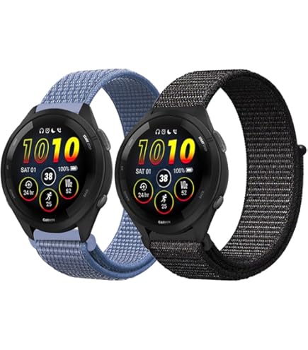 Meliya Nylon Band For Garmin Vivoactive 3/Venu/Venu Sq/Venu 2 Plus/Forerunner 645 245, 20mm Soft