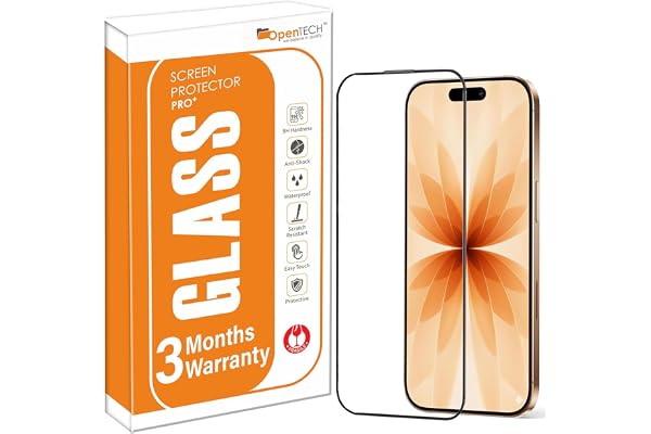 OpenTech® Military-Grade Tempered Glass Screen Protector Compatible for iPhone 17 with Edge to Edge Coverage - Case Friendly,