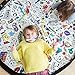 Produktbild Basuwell Kinder Aufräumsack Spieldecke Baumwolle Leinwand tragbaren Track Road Runde Aufbewahrungstasche - schneller und bequemer Reinigung (DIY Graffiti)
