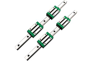 GooEquip Linear Rail 1500mm HGR20 Linear Slide Rail Set 2X HGR20-1500mm Linear Slide Rail + 4X HGH20CA Bearing Block Linear Guideway Rail for Automated Machines and Equipments