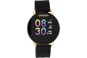 Oozoo Smartwatch Unisex Fitnessuhr (Schwarz/Gold)