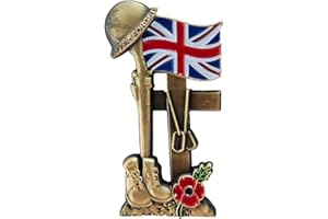 MEMORTELLS Red Poppy UK Flag Badge Cross Soldier Remembrance Day Never Forget Brooch Enamel Pin Memorabilia