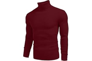 Beokeuioe Jersey para hombre de corte delgado con cuello alto sudadera de corte regular sudadera de punto adolescente cárdigan cuello alto suéter de punto fino suéter