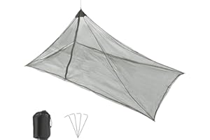 GWHOLE Moskitiera kempingowa z zamkiem błyskawicznym, lekka ochrona przed owadami, na podróż, wędrówki, do ogrodu, na zewnątrz, 240 x 110 x 140 cm