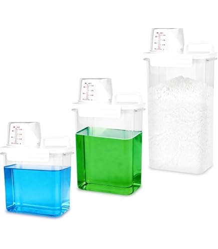 Glas-Waschmittelspender Set Mit Bambusdeckel & Tablett – Stylische Aufbewahrung Für Waschpulver Und Flüssigwaschmittel