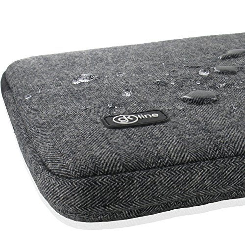 gk line Tasche Tweed Universal Notebook Laptop MacBook Netbook Tablet Schutzhülle Etui schwarz wasserresistent bis 15″-15.6″ innen ca. 385 x 275 mm - 5