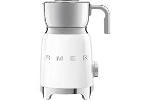 Smeg, Montalatte Multifunzione MFF11WHEU, con Sistema ad Induzione, 6 Programmi Preimpostati, Una funzione Manuale, Caraffa Removibile da 600 ml, Tappo Misuratore, Avvolgicavo Integrato, 500W, Bianco