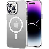 BUFF LABS iPhone 14 Pro Max TaoFit Manyetik Yarı Saydam Metal &Ccedil;er&ccedil;eve Kılıf (Beyaz)