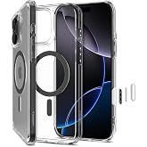 Spigen iPhone 16 Pro Max ile Uyumlu MagSafe Kılıf Ultra Hybrid T Mag Fit Kamera Kontrol Sararmaya Dayanıklı Gri Şeffaf Kapak 