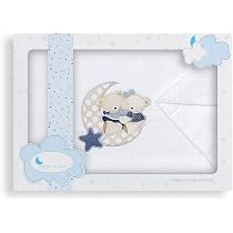 Parure De Lit Bébé 60x120 Cm Interbaby - Drap Housse Élastique + Drap Dessus + Housse Coussin + Thermomètre