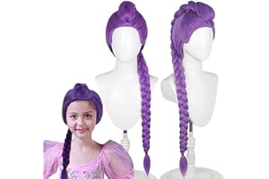 NHUJEVKOM Démon Hunters Cosplay Perruque Enfant, Perruque R-umi K Pop Demons Hunters, Demons Cosplay Wig, Perruques Déguisement Hun-ters Anime Cosplays Wig Pour Halloween Et Carnaval