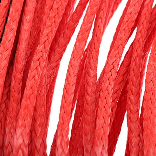 MagiDeal 1/4 „x 50ft Winch-Kabelsatz Seilwinde Seil Synthetischen Windenseil Stahlseil 7000lbs Mit Scheide Atv Utv Rot - 4