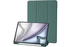 PALKITSEE Custodia Cover Compatibile con iPad 9 8 7 Generazione (10.2 Pollici, 2021/2020/2019), Supporta la Carica di Pencil 2nd Gen, Auto Sveglia/Sonno (Verde Pino)