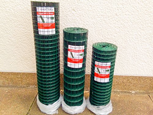 Schweißgitter, Schweißgitterzaun, Gartenzaun Grün, Wildzaun, Maschendrahtzaun, Gitterzaun. 25 m Rolle, Drahtstärke: 2,2 / 2,2 mm, Maschenweite: 50 x 50 mm (25 Meter Länge x 1200 mm Höhe) - 5