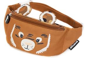LES DÉGLINGOS LES DEGLINGOS - Sac Banane Enfant - Speculos le tigre - Amusant - Idéal pour les balades, pique nique - Fille et Garçon - Âge dès 3 ans - Ocre
