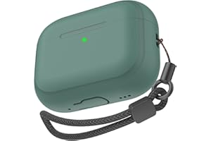 TRONWIN Airpods Pro 2 etui ochronne silikonowe etui z paskiem na rękę do Airpods Pro 2022 [bezprzewodowe ładowanie] do Apple Airpods Pro 2. generacji (sosnowozielone)