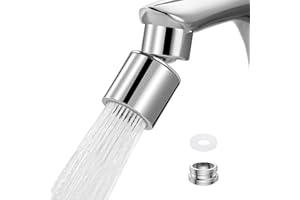 JINYOMFLY Perlatoren für Wasserhähne, Wasserhahn Aufsatz Küche, Wasserhahn Luftsprudler Verlängerung, Sprühkopf Wasserhahn Aufsatz Schwenkbar, Perlator M24/FM22 (Silber)