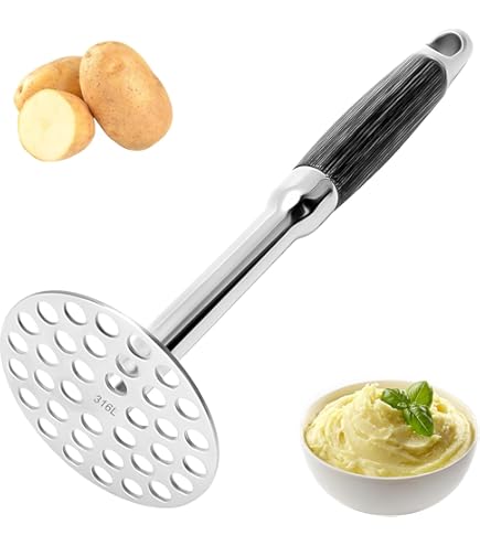 Schiacciapatate VirtuGro 2 Pezzi | Acciaio Inox Con Manico Legno | Per Purea, Marmellate E Verdure - Foto 6