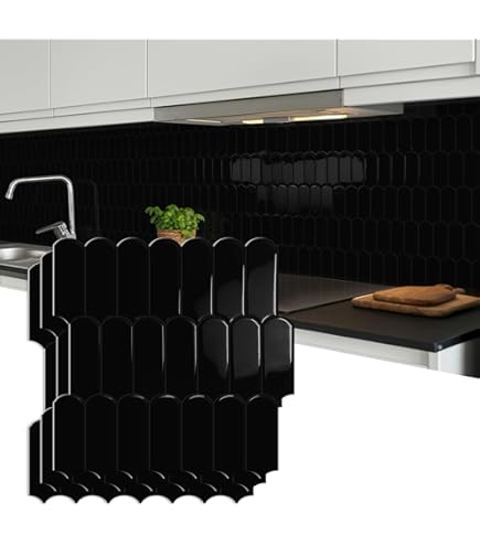 Zeshoek, dikkere pel- en muurstickers, voor keuken en badkamer, metrotegels, zelfklevende tegelstickers 3D op tegels splashback, 30 x 30 cm (10 vel