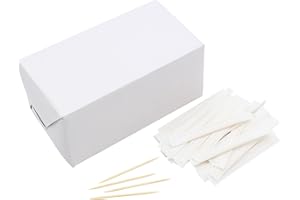 ANTETOK Holz-Zahnstocher Einweg einzeln verpackte 2,6 Zoll Länge Packung mit 1000 Stk. (Papierverpackung)
