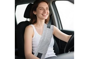 RoamReady Seat Belt Pillow Post Surgery, Mastectomy Pillow for Hysterectomy Recovery Must Haves, Minky Protector for Breast Cancer, Heart Surgery Recovery Gifts, Light Gray