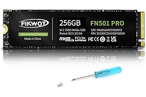 Fikwot FN501 Pro 256GB NVMe SSD - M.2 2280 PCIe Gen3 x4 Unidad Interna de Estado sólido con disipación de Calor de grafeno, hasta 2800MB/s, SLC Cache, Compatible con portátiles y PC de sobremesa