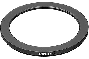 PATIKIL 67mm-55mm Metal Step Down Ring, Camera Lens Filter Adapter Ring Aluminum Filter Adapter Ring for Camera Lenses Hood, Black