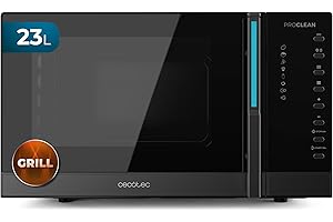Cecotec Microondas Digital con Grill de 23L Proclean 5130. 800W y 1000W de Grill, Cocción Uniforme, 5 Niveles de Potencia, Función Descongelado, Temporizador 60mins, Plato Giratorio 285mm