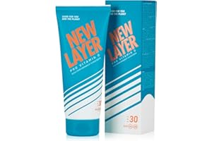 ‎NEW LAYER NEW LAYER Sonnencreme | LSF 30 | Pro Vitamin D | Wasserfest | Ohne Mikroplastik | Reef-friendly - schonend zu Natur und Haut | Ohne Octocrylene | Gesicht und Körper | Erwachsene und Kinder (200ml)