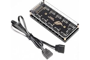 NMD&LR Adaptateur De Synchronisation De Carte Mère De Ventilateur D'ordinateur 5V Argb, Câble D'extension À 10 Positions Hub Accessoires Pc À 3 Broches