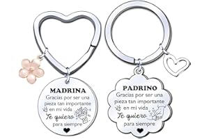 YJYJZX 2ps regalo padrinos bautizo llavero llavero padrino y madrina regalo llavero del padrino madrina idea regalo día de pascua bautismo mejor padrino madrina