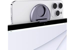 Stouchi Soporte de cámara de continuidad Mag-Safe de aluminio, soporte para monitor de iPhone para Mac Book Notebook OS Ventura compatible con iOS 17 iPhone 12 13 14 15 Series con agarre de anillo