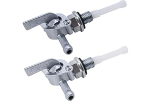 HISports Lot de 2 robinets de réservoir de carburant 10 mm - Interrupteur de réservoir de carburant - Compatible avec moto, quad, ATV - Sac Pit Dirt Bike Go Kart - Interrupteur de réservoir de
