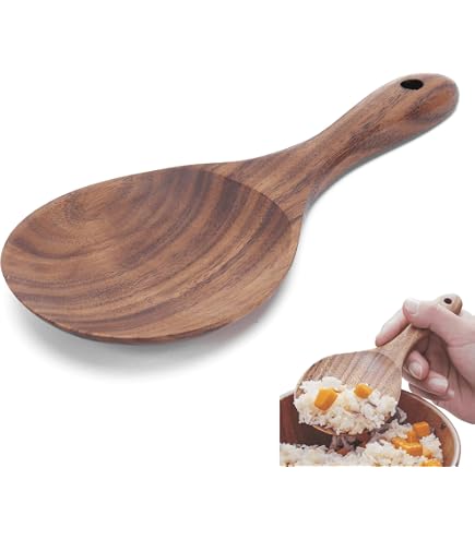 Spatule Riz En Bois - Pour Cuisine Haute Température - Naturel