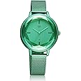 Fastrack Vyb Aurora Quartz Analog Green Dial Stainless Steel Strap Watch for Girls-FV60010QM03W