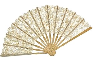 VON LILIENFELD® Éventail Dentelle Femme Accessoire Carmen en 12 Couleurs