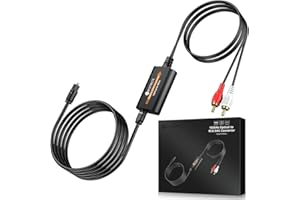 Neoteck DA Wandler 192kHz DAC Konverter 2,1m Optisches zu RCA Kabel mit Eingebauter Audio-Verstärker-Chip Optischer Digital zu Analog Audio Wandler Für HDTVs, Set-Top-Boxen, DVD/Blu-ray-Player