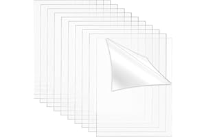 SUQ Lot de 10 Feuilles en Acrylique Transparentes de 2mm - 15 * 15 cm d'Épaisseur, Acrylique Plaque Plexiglas avec Film de Protection pour Cadres Photos, Projets d'Affichage, Loisirs Créatifs