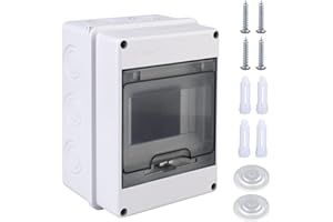 MITENING Caja Estanca Exterior Electrónica, Caja de Protección de Distribución, 5 Módulos, Caja de Distribución de Superficie IP65, Caja de Distribución Eléctrica Para Empotrar para Jardín o Exterior