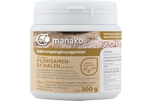 ‎MANAKO manako Flohsamenschalen, fein gemahlen, prebiotisch, 300 g Dose