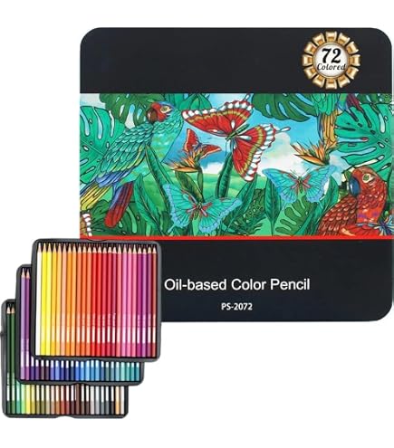 Lot De 48 Crayons De Couleur ImiiHO - Crayons Gras à Mine Bois - Pour Dessin, Coloriage Et Artiste