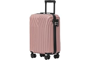 BEIBYE Kofferset Rollkoffer Koffer Hartschale,TSA Schloß, Zwillingsrollen, Erweiterung (Rosa Gold, 55 cm)