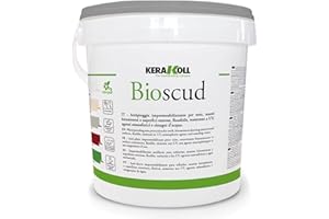 Kerakoll guaina liquida antipioggia impermeabilizzante flessibile colorato per tetti piani manti bituminosi e superfici esterne BIOSCUD kg 5 grigio RAL 7038