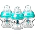 Tommee Tippee Advanced Anti-Colic Baby Bottles, Breast-Like Teat and Heat Sensing Technology, 150ml, Pack of 3, Clear
