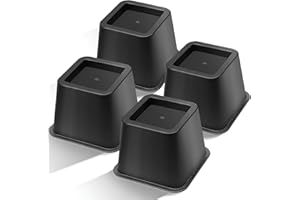 ACCMUZZY 4pcs Bed Risers,Lift Height Furniture Risers,Chair Raisers,Sofa Risers for The Elderly,Square Desk Riser Blocks,Bed Legs Risers,Elephant Feet Chair Risers,Table Risers for Couch,Sofas (4 inch)