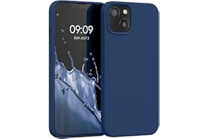 kwmobile Carcasa Compatible con Apple iPhone 13 Funda de Silicona - Flexible con Interior de Microfibra - Suave Protector antigolpes - Azul Marino
