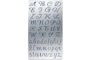 BENECREAT Stencil in Acciaio Inossidabile con Alfabeto e Numeri in Rame 17x10cm Alfabeto Metallo Stencil Templates Strumento per la masterizzazione del Legno, goffratura, Incisione e Scrapbooking